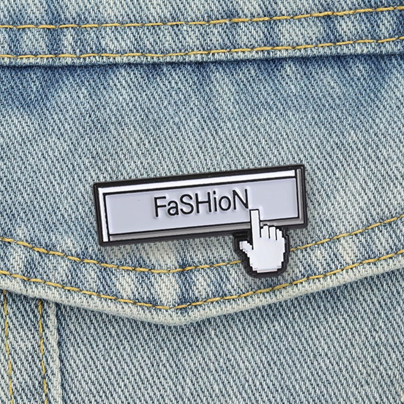 Tech Accessories To Gift - Pixel Cursor Fashion Text Enamel Pins