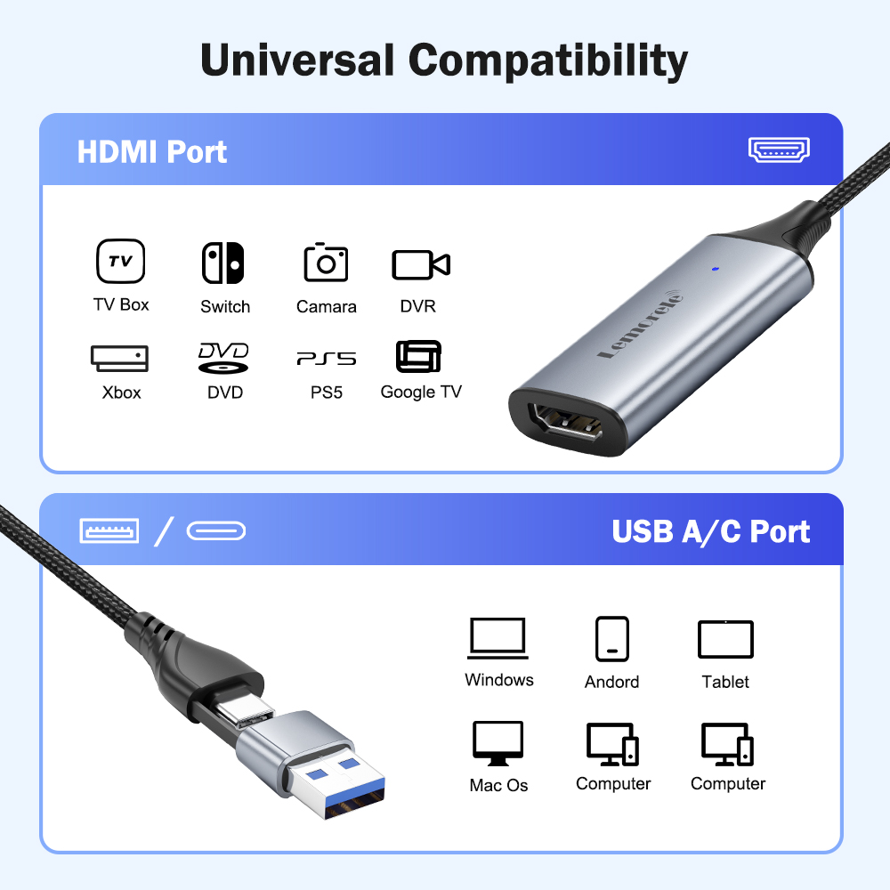Lemorele USB 2.0 Video Capture - đánh giá và giá Usb C To Hdmi