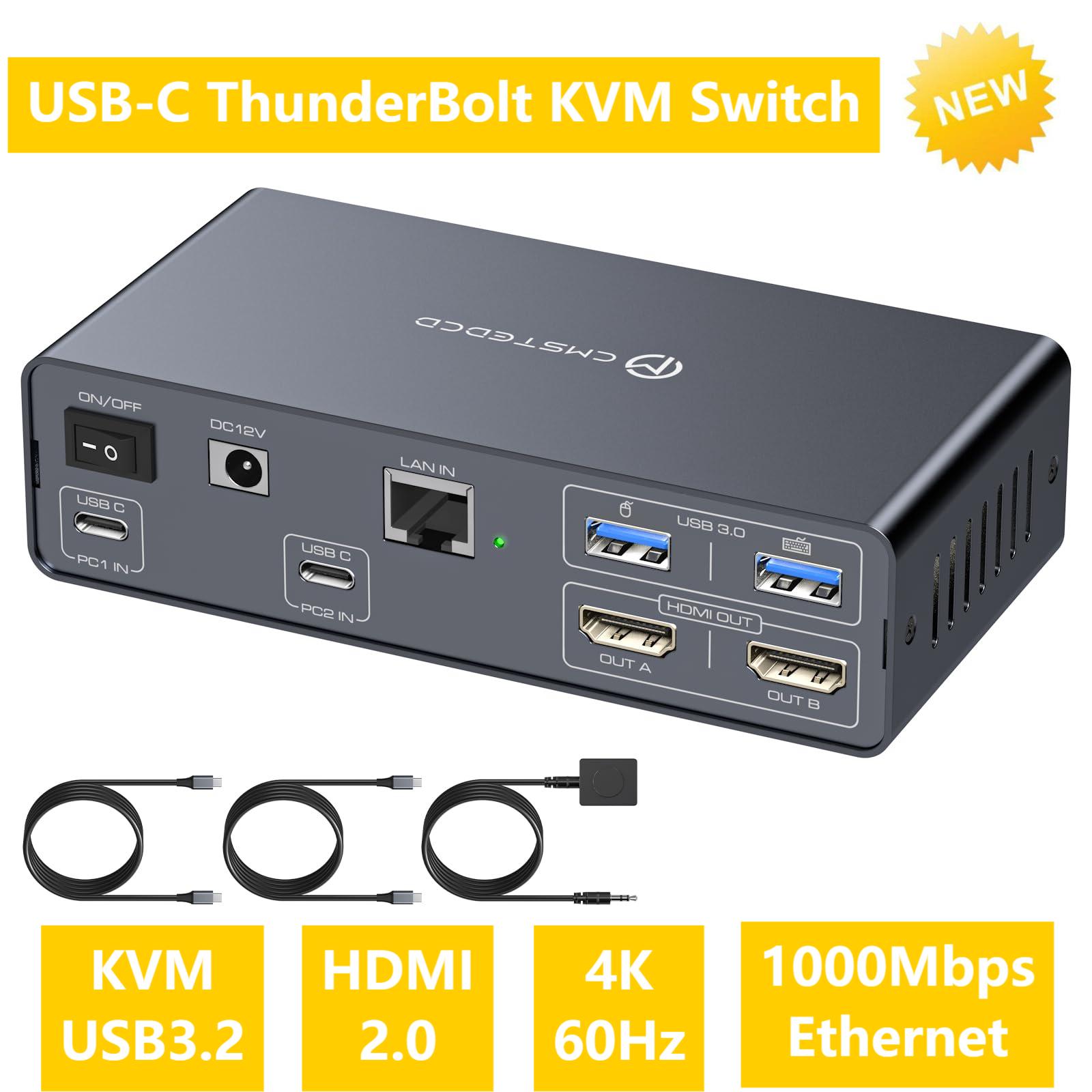 USB C KVM Switch 2 Monitors 2  - đánh giá và giá Usb C To Hdmi