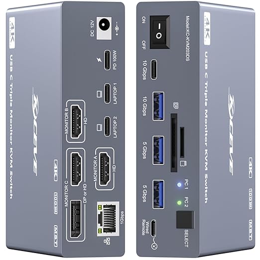 USB C KVM Switch 3 Monitors 2  - đánh giá và giá Usb C To Hdmi